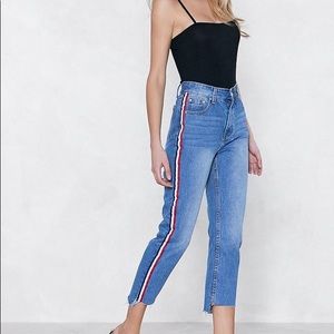 You're Absolutely Stripe High-waisted Jeans